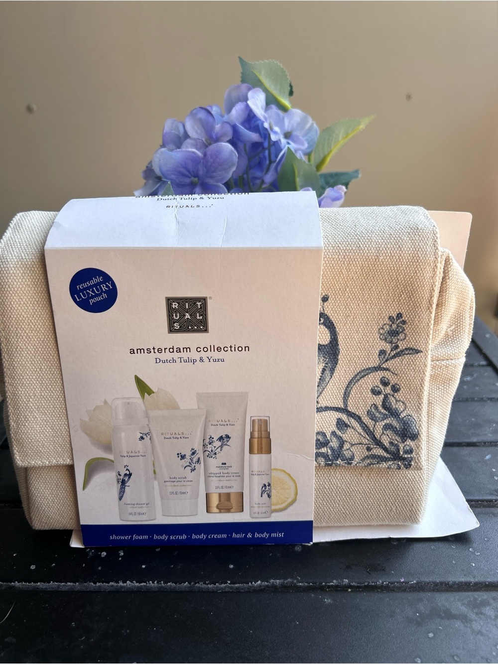 Rituals Amsterdam Collection Dutch Tulip & Yuzu Luxury Pouch Set - Beige & Blue